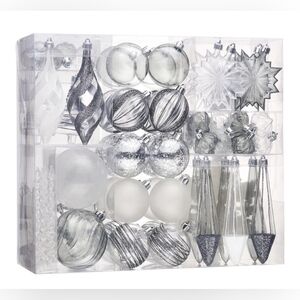 100 ct transparent black‎ and white Christmas Ornaments NEW